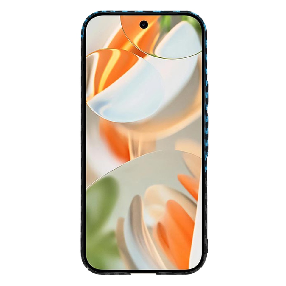 Husa pentru Google Pixel 9 Pro XL, Finisaj Premium cu Textura de Carbon, Design Elegant, SKDR CarbonFlex - Bleu - 1 | YEO