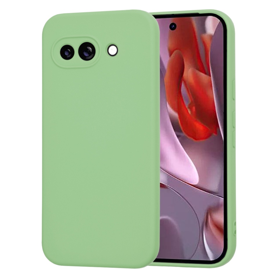 Husa pentru Google Pixel 9a din Silicon Catifelat, Protectie Premium, Skyddar SoftElegance - Verde deschis