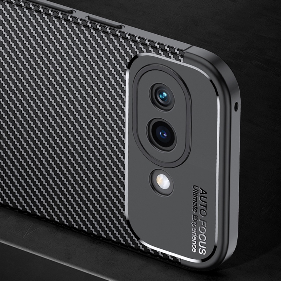 Husa pentru Google Pixel 9a, SKYDDAR INNOVATION, CarbonFiber, Antisoc, Negru, set cu sticker - 3 | YEO