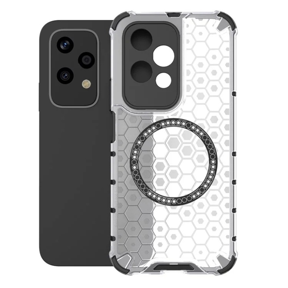 Husa pentru Honor 200 Lite, SKYDDAR INNOVATION, HoneyComb Shield MagSafe, Alb, set cu sticker - 1 | YEO