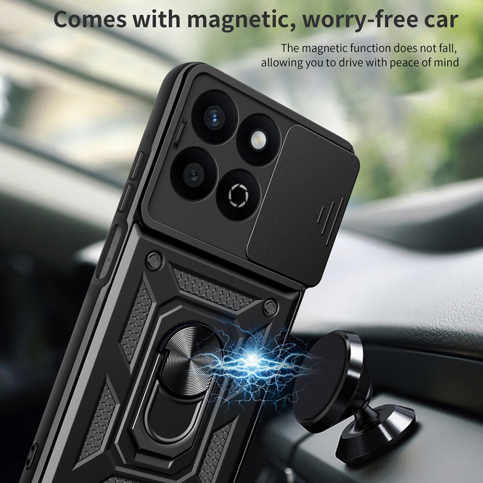 Husa pentru Honor 200 Smart / X7c cu inel magnetic si protectie camera Skyddar CamShield - Albastru - 3 | YEO