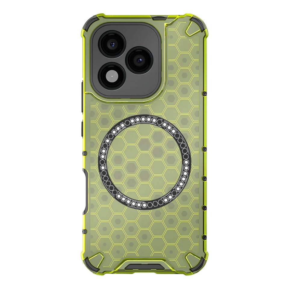 Husa pentru Honor 400 Lite, SKYDDAR INNOVATION, HoneyComb Shield MagSafe, Antisoc, set cu sticker, Verde - 1 | YEO