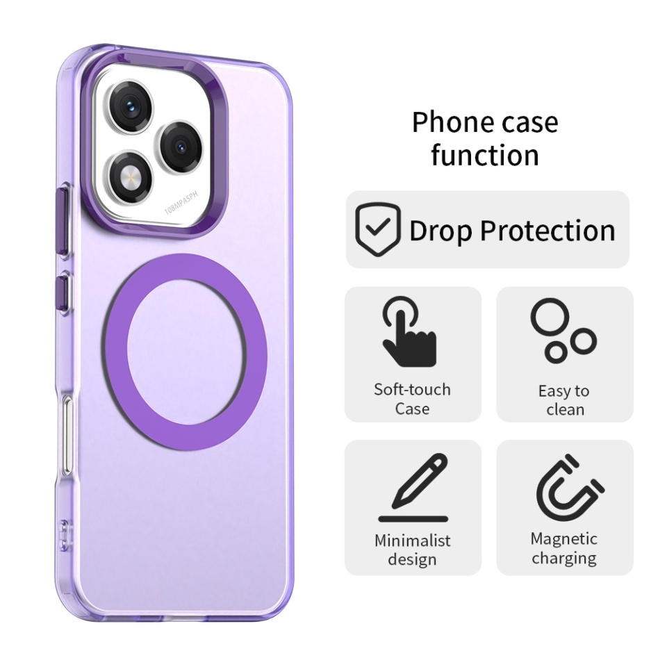 Husa pentru Honor 400 Lite, SKYDDAR INOVATION, CandyCase, Magsafe, set cu sticker, Mov - 1 | YEO