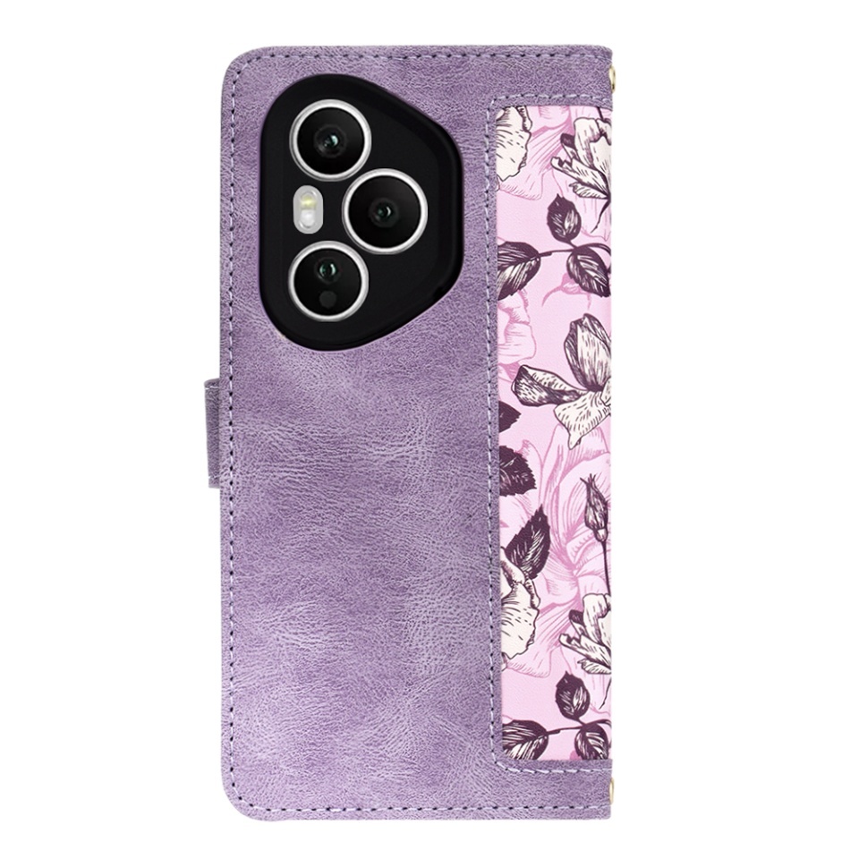 Husa pentru Honor 400 Pro, SKYDDAR INNOVATION, Flipcraft din Piele Ecologică, Stand Integrat, Buzunare pentru Carduri, set cu sticker, Mov - 2 | YEO