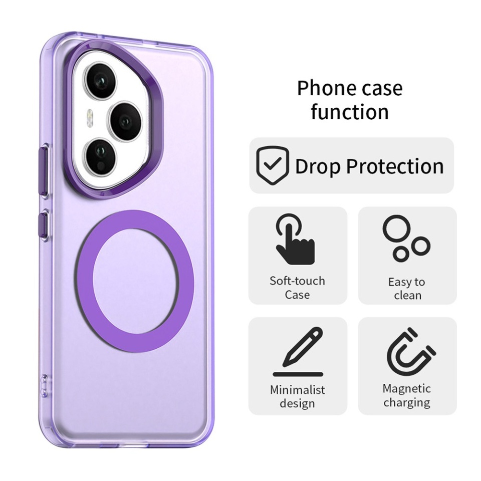 Husa pentru Honor 400 Pro, SKYDDAR INOVATION, CandyCase, Magsafe, set cu sticker, Mov - 1 | YEO