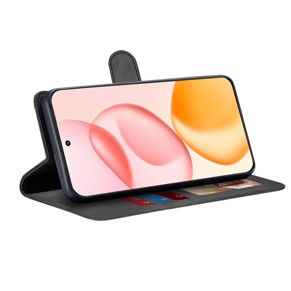 Husa pentru Honor 400, SKYDDAR INNOVATION, Diary Book, tip carte cu Portofel Interior, Antisoc, set cu sticker, Negru - 1 | YEO