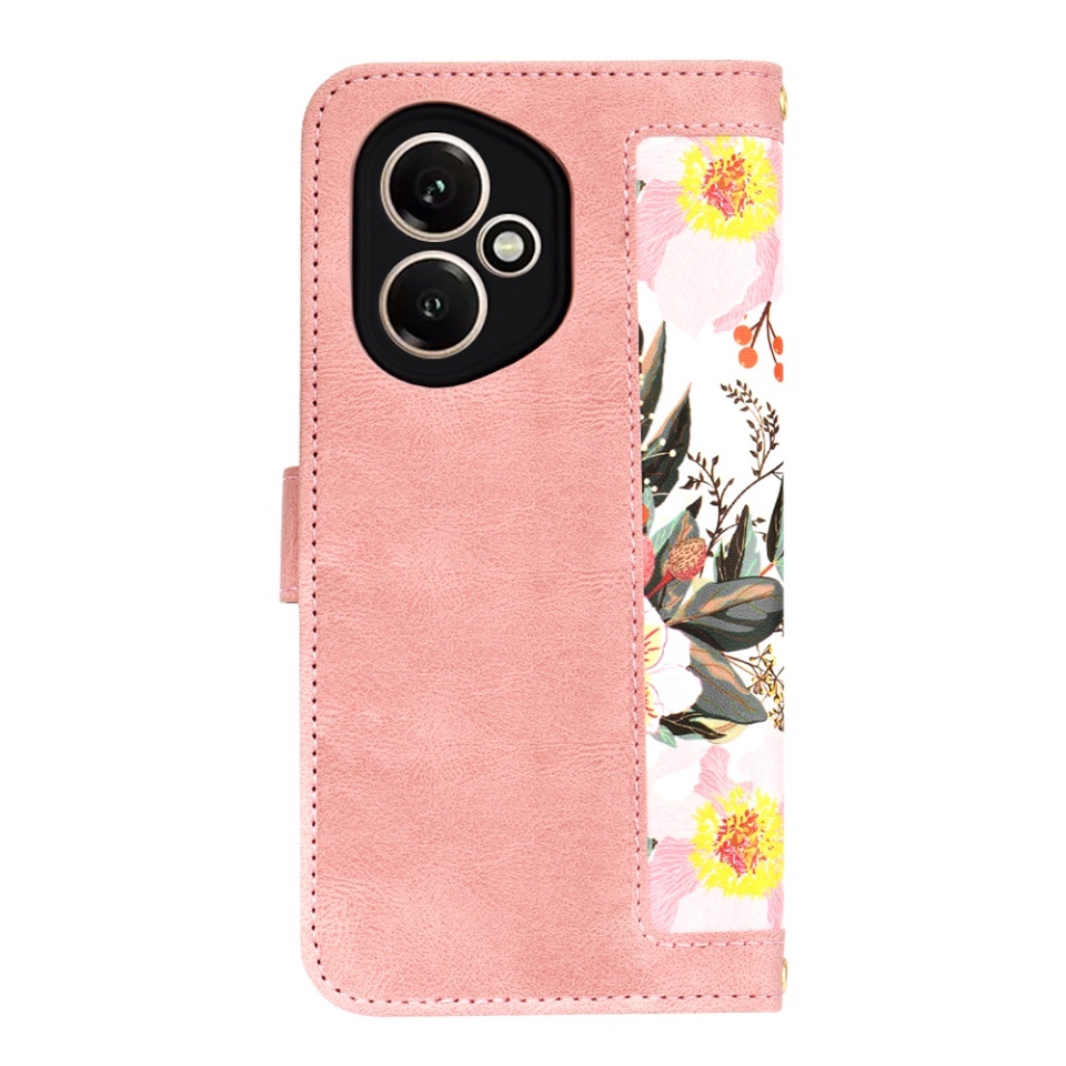 Husa pentru Honor 400, SKYDDAR INNOVATION, Flipcraft din Piele Ecologică, Stand Integrat, Buzunare pentru Carduri, set cu sticker, Roz - 2 | YEO