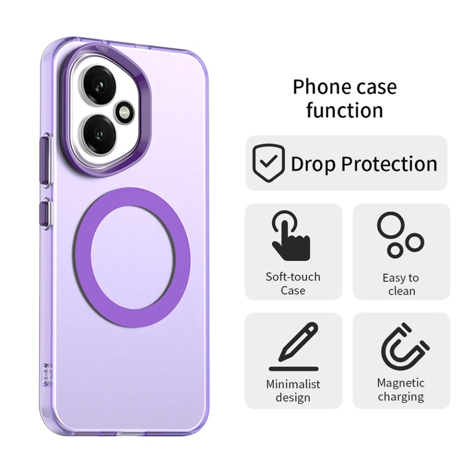 Husa pentru Honor 400, SKYDDAR INOVATION, CandyCase, Magsafe, set cu sticker, Mov - 1 | YEO