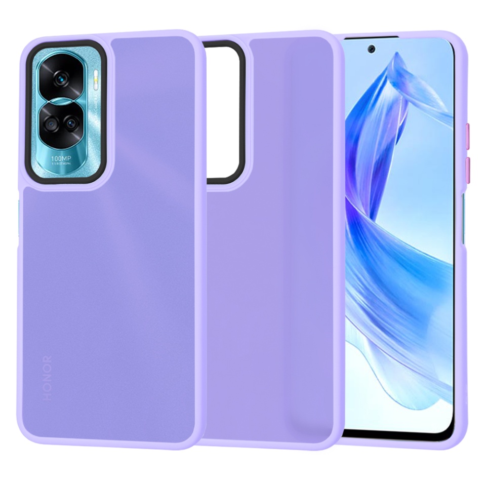 Husa pentru Honor 90 Lite, ce Absoarbe Cele mai Aspre Socuri, Skyddar Frosted - Mov deschis