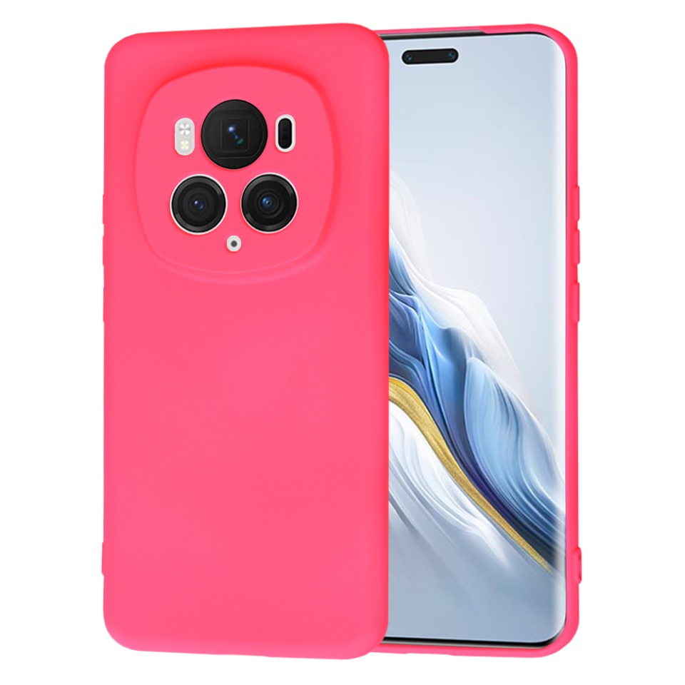 Husa pentru Honor Magic6 Pro din Silicon Catifelat, Protectie Premium, Skyddar SoftElegance - Fucsia