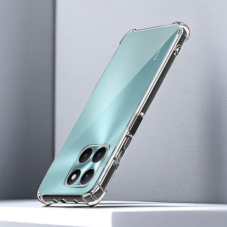 Husa pentru Honor X6a , SKYDDAR INNOVATION, Shockproof Clear din Silicon Slim, Transparenta, set cu sticker - 1 | YEO