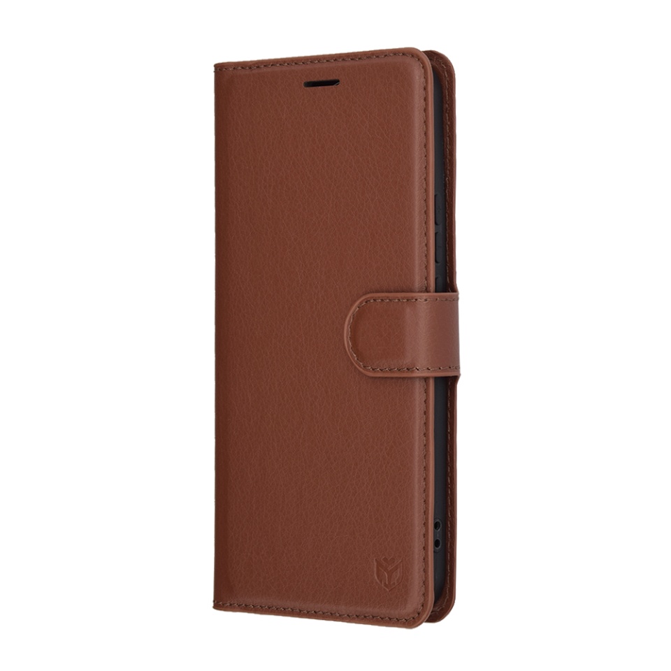 Husa pentru Honor X8c, SKYDDAR INNOVATION, Leather Wallet, tip Carte cu Portofel Interior, Finisaje Premium, set cu sticker, Maro - 3 | YEO