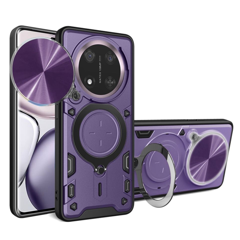 Husa pentru Honor X9c / Magic7 Lite, SKYDDAR INNOVATION, CamGuard Pro, Inel Magnetic, Protectie Camera, set cu sticker, Mov