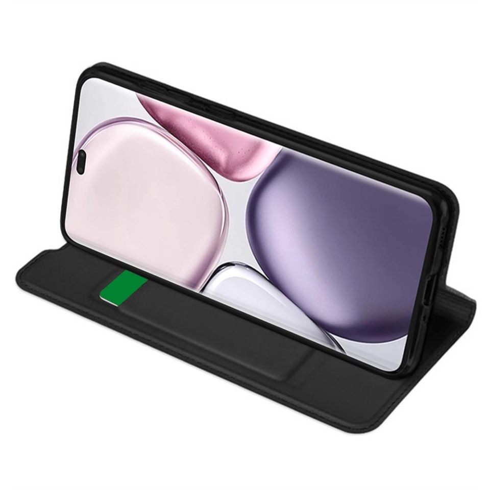 Husa pentru Honor X9c / Magic7 Lite, SKYDDAR INNOVATION, Magskin Book, tip Carte cu Portofel Interior, set cu sticker, Negru - 1 | YEO
