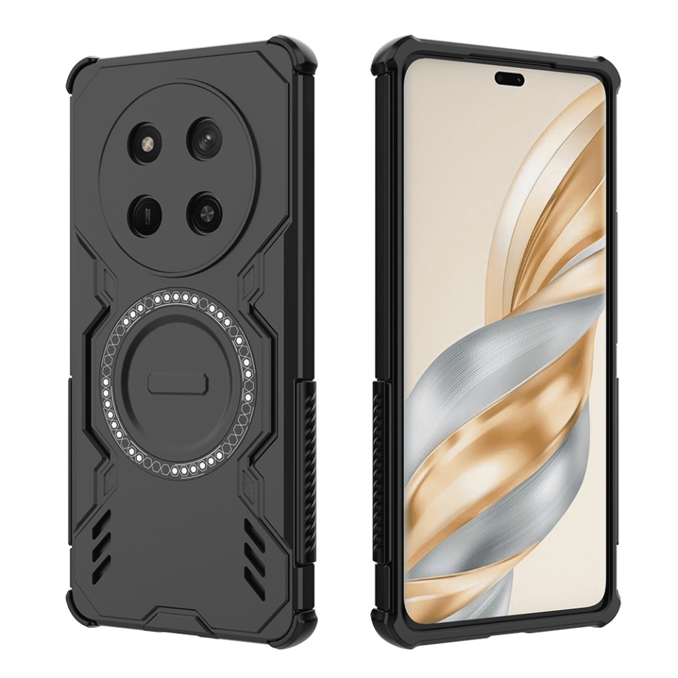 Husa pentru Honor X9c / Magic7 Lite, SKYDDAR INOVATION, ArmorMag, Magsafe, set cu sticker, Negru - 1 | YEO