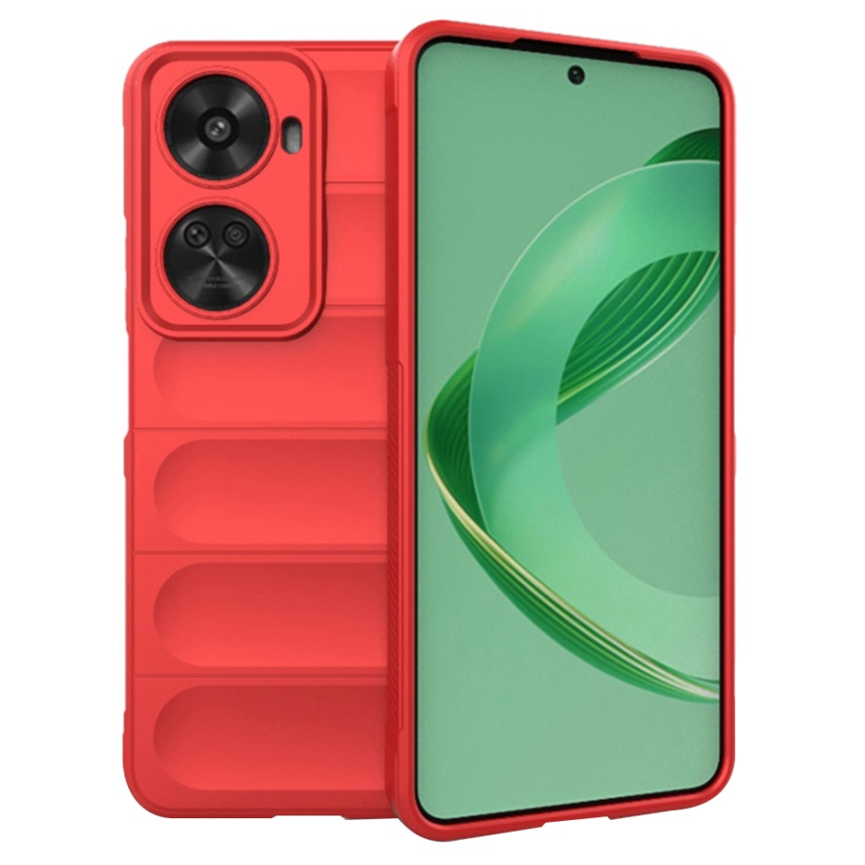 Husa pentru Huawei nova 11 SE / nova 12 SE, SKYDDAR INNOVATION, Magic Shield, din Silicon Mat, set cu sticker, Rosu