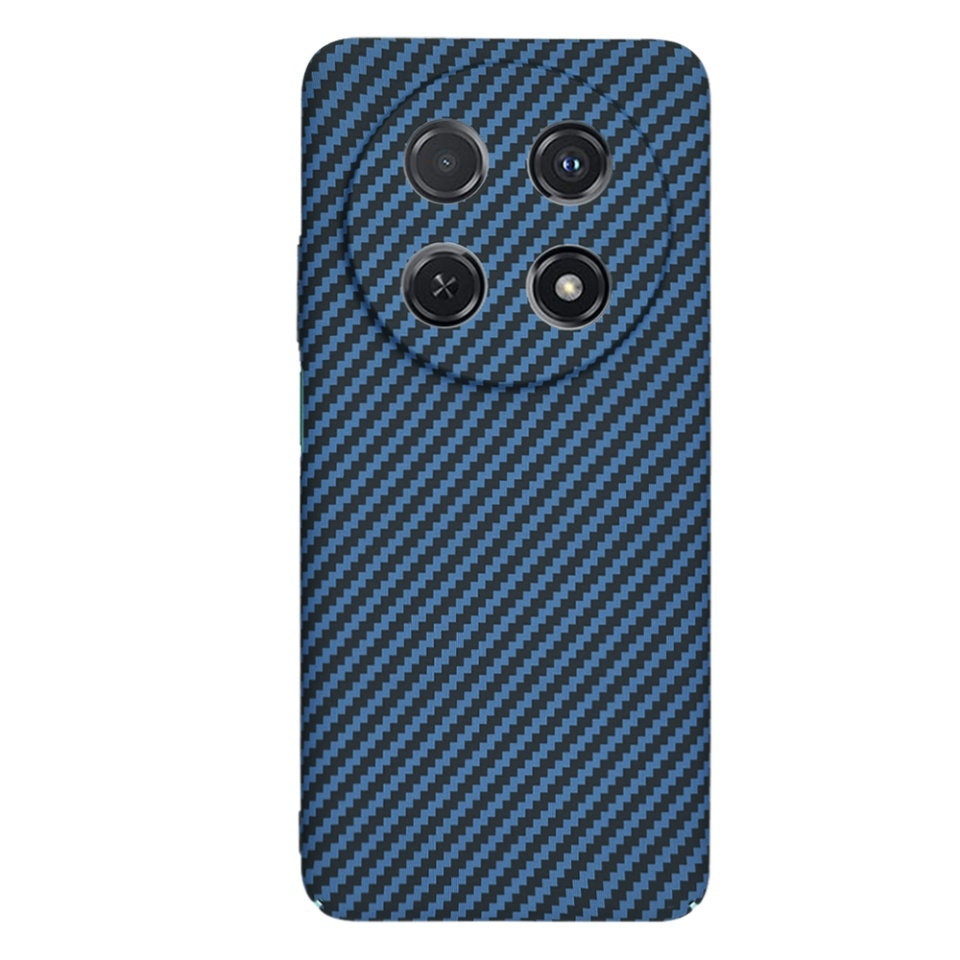 Husa pentru Huawei nova 12i / nova 13i, SKYDDAR INNOVATION, textura carbon, Carbonite FiberShell, set cu sticker, Cyan, - 2 | YEO