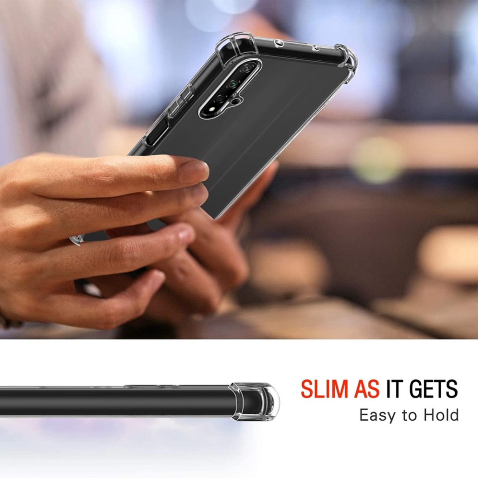Husa pentru Huawei Nova 5T / Honor 20 , SKYDDAR INNOVATION, Shockproof Clear din Silicon Slim, Transparenta, set cu sticker - 3 | YEO