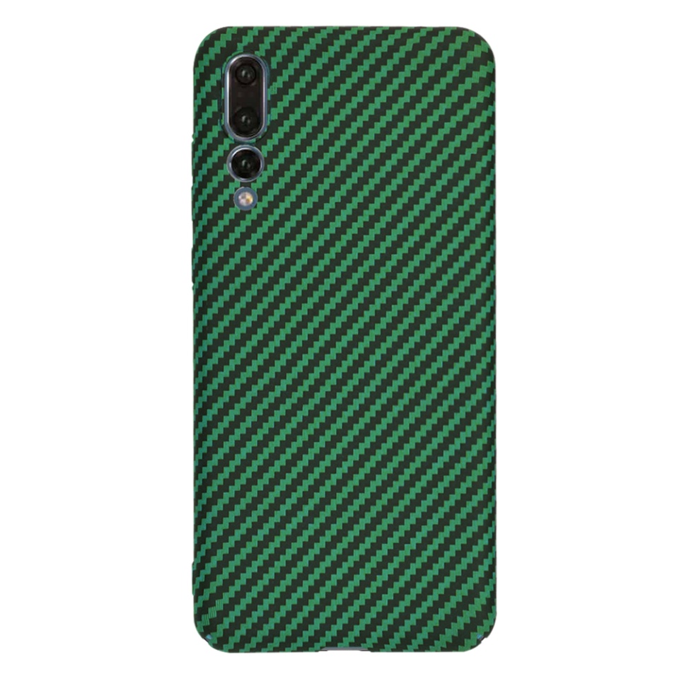 Husa pentru Huawei P20 Pro, Finisaj Premium cu Textura de Carbon, Design Elegant, SKDR CarbonFlex - Verde - 2 | YEO