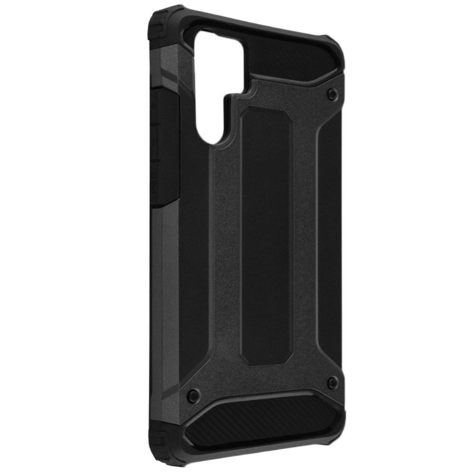 Husa pentru Huawei P30 Pro / P30 Pro New Edition, SKYDDAR INNOVATION, Hybrid Armor, din Plastic Dur, Margini Cauciucate, Antisoc, set cu sticker, Negru - 1 | YEO