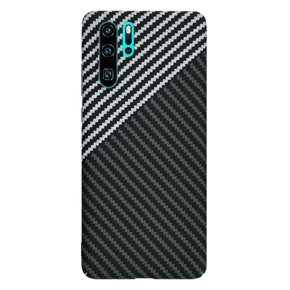 Husa pentru Huawei P30 Pro / P30 Pro New Edition, SKYDDAR INNOVATION, textura carbon, Carbonite FiberShell, set cu sticker, Gri, - 2 | YEO