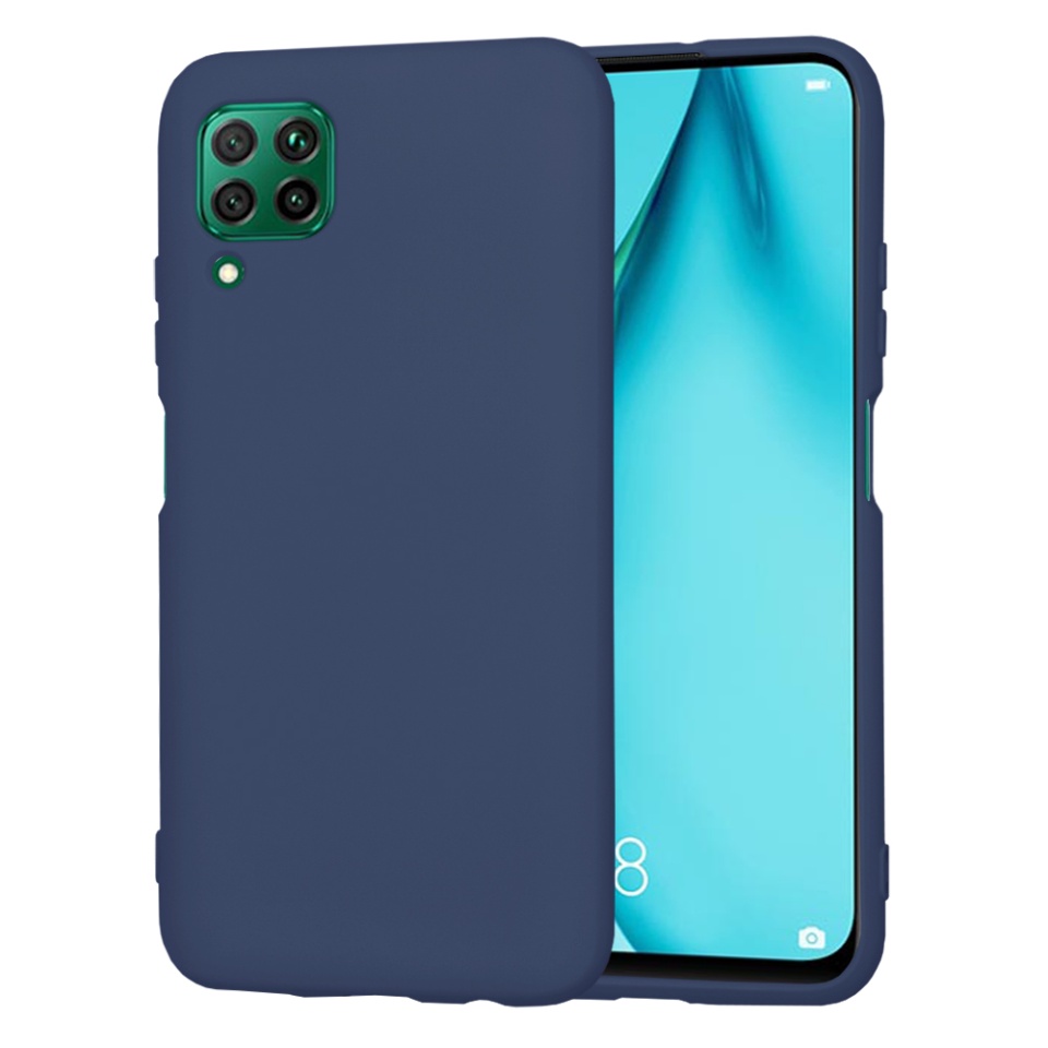 Husa pentru Huawei P40 Lite din Silicon Catifelat, Protectie Premium, Skyddar SoftElegance - Bleumarin