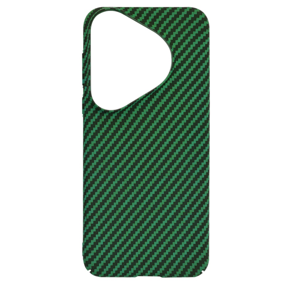 Husa pentru Huawei Pura 70 Pro, Finisaj Premium cu Textura de Carbon, Design Elegant, SKDR CarbonFlex - Verde - 3 | YEO