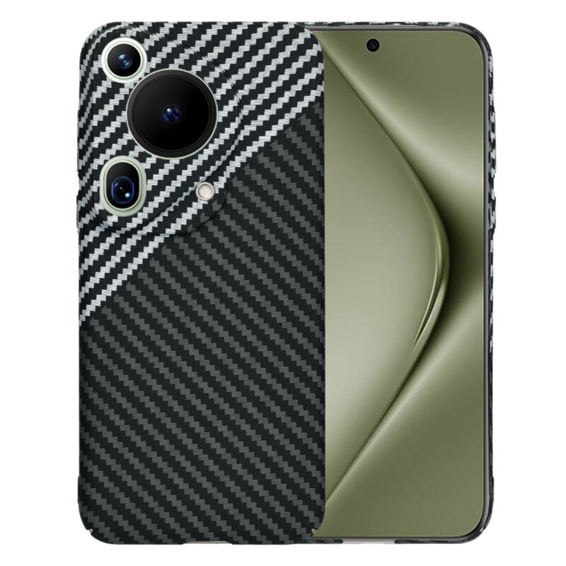 Husa pentru Huawei Pura 70 Ultra, Finisaj Premium cu Textura de Carbon, Design Elegant, SKDR CarbonFlex - Gri