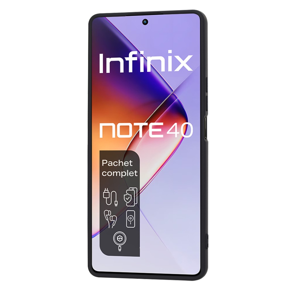 Husa pentru Infinix Note 40 din Silicon Catifelat, Protectie Premium, Skyddar SoftElegance - Negru - 1 | YEO