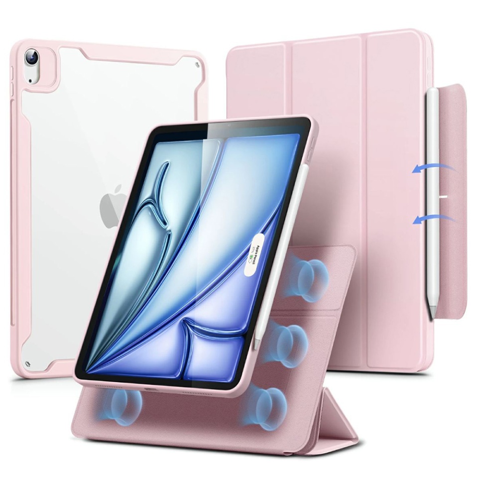 Husa pentru iPad Air 4 (2020) / Air 5 (2022) / Air 11 (2024) / Air 11 (2025), tip Carte, Rebound Hybrid ESR - Roz