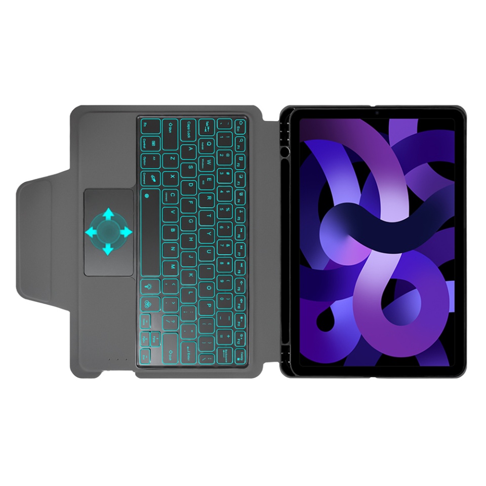Husa pentru iPad Air 4 (2020)/Air 5 (2022)/Air 11 (2024) cu Tastatura Bluetooth si Protectie 360°, SKDR TabTop Pro - Negru - 2 | YEO