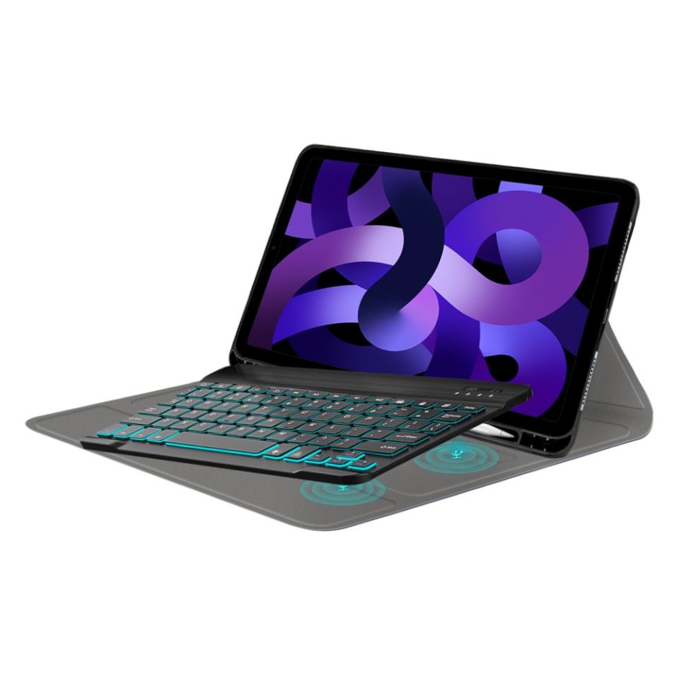 Husa pentru iPad Air 4 (2020)/Air 5 (2022)/Air 11 (2024) cu Tastatura Bluetooth si Protectie 360°, SKDR DuoSmart Cover - Negru - 3 | YEO