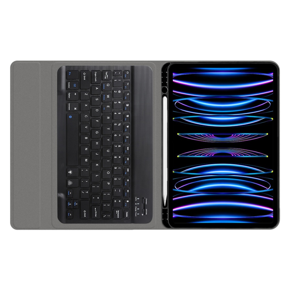 Husa pentru iPad Pro 11 (2018/2020/2021/2022) cu Tastatura Bluetooth si Protectie 360°, SKDR DuoSmart Cover - Negru - 2 | YEO