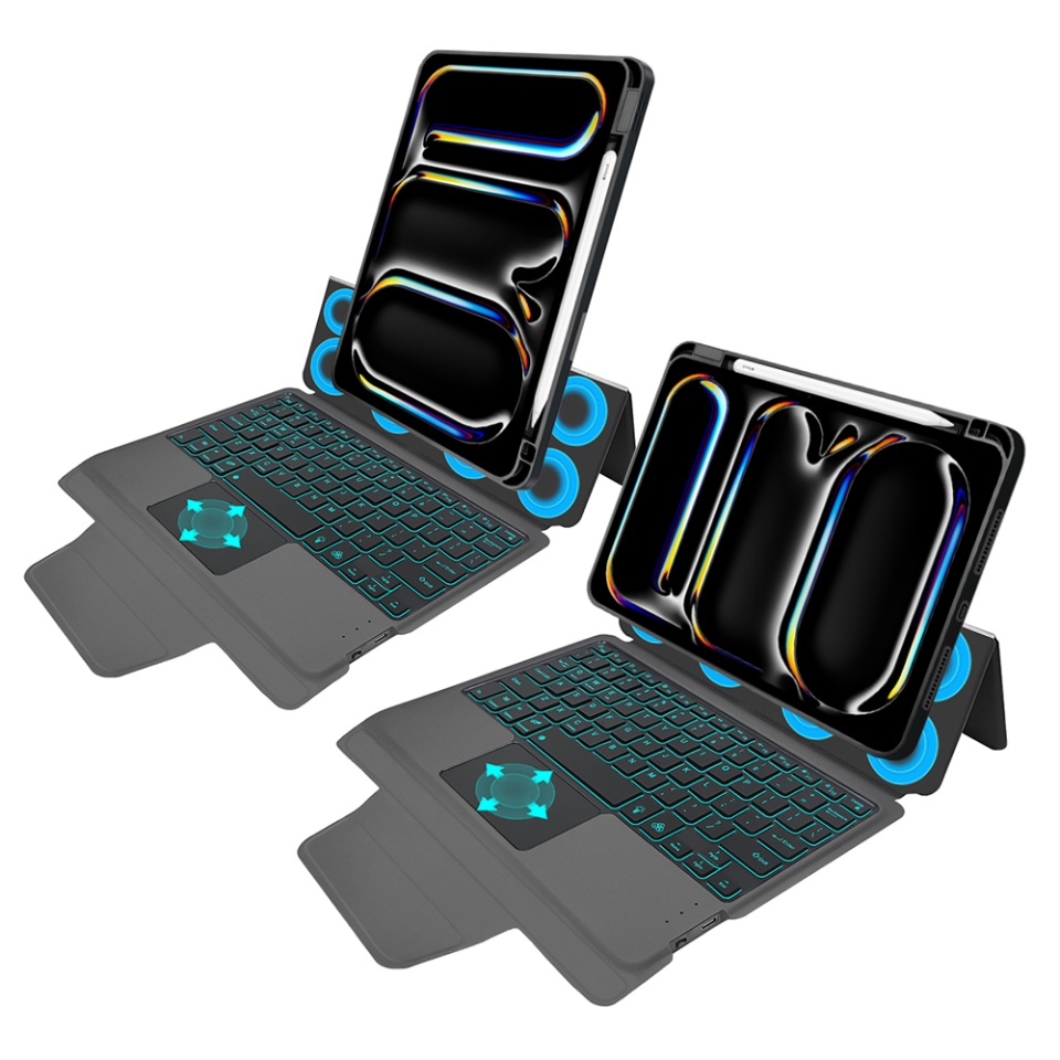 Husa pentru iPad Pro 11 (2024) cu Tastatura Bluetooth si Protectie 360°, SKDR TabTop Pro - Negru - 1 | YEO