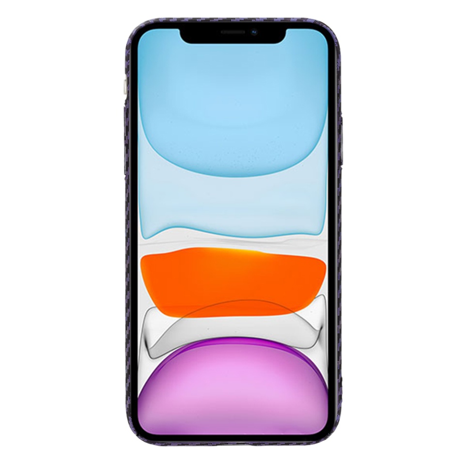 Husa pentru iPhone 11, Finisaj Premium cu Textura de Carbon, Design Elegant, SKDR CarbonFlex - Mov - 1 | YEO