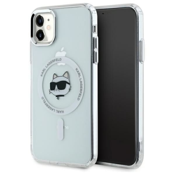 Husa pentru iPhone 11, Karl Lagerfeld, IML MagSafe, Alb