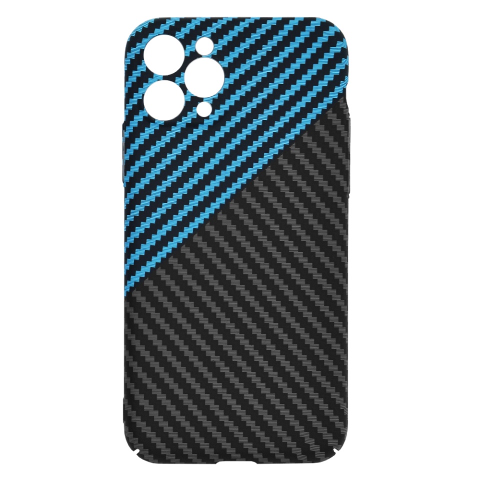 Husa pentru iPhone 11 Pro, Finisaj Premium cu Textura de Carbon, Design Elegant, SKDR CarbonFlex - Bleu - 3 | YEO