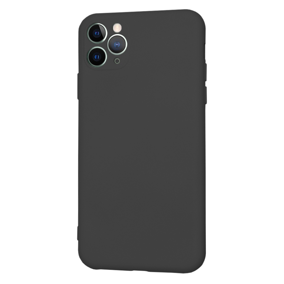 Husa pentru iPhone 11 Pro Max, SKYDDAR INNOVATION, din Silicon Catifelat, SoftElegance, set cu sticker, Negru - 2 | YEO