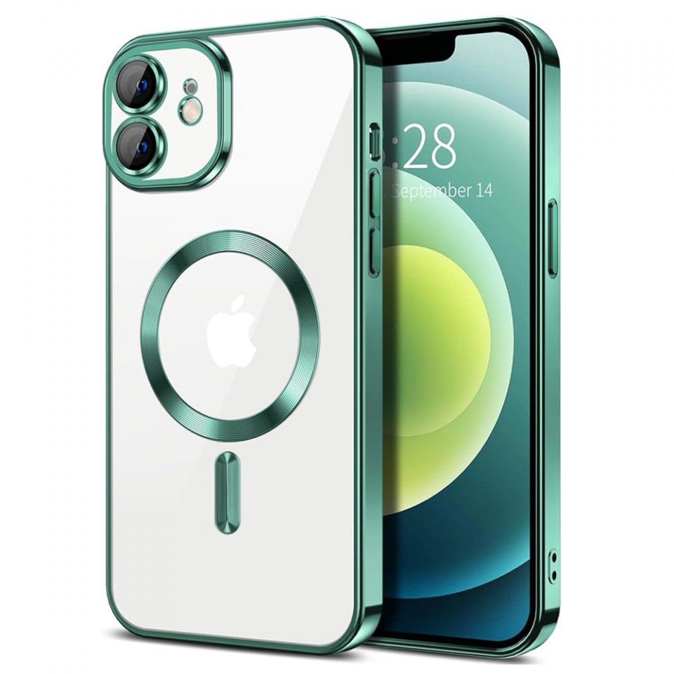 Husa pentru iPhone 12 cu Magsafe integrat, SKYDDAR Luxury Shield - Verde deschis