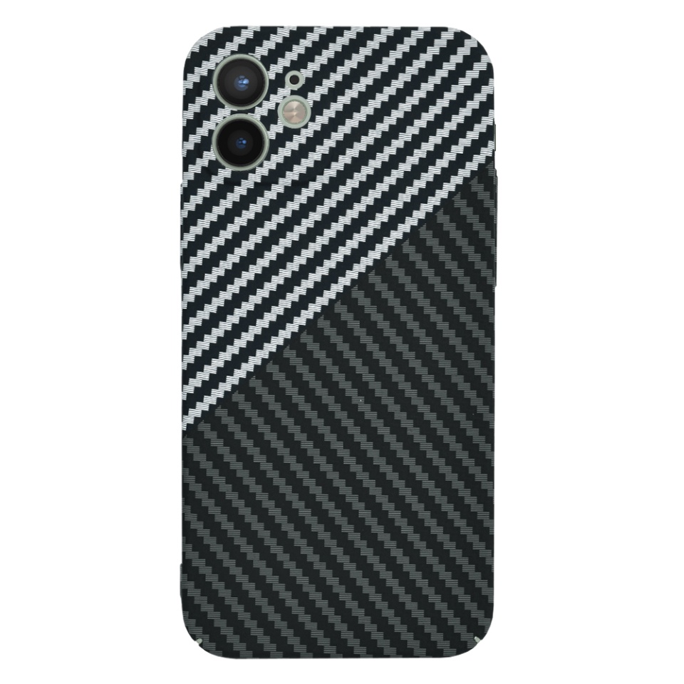 Husa pentru iPhone 12, Finisaj Premium cu Textura de Carbon, Design Elegant, SKDR CarbonFlex - Gri - 1 | YEO