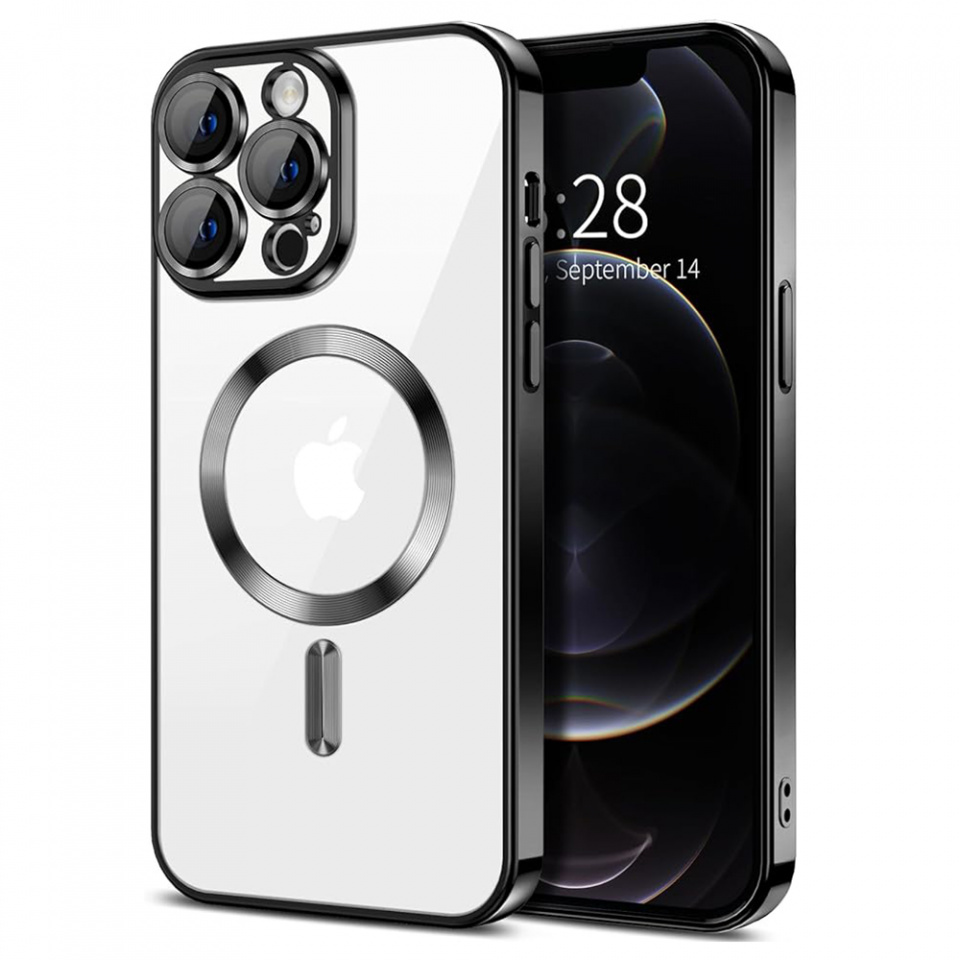 Husa pentru iPhone 12 Pro cu Magsafe integrat, SKYDDAR Luxury Shield - Negru