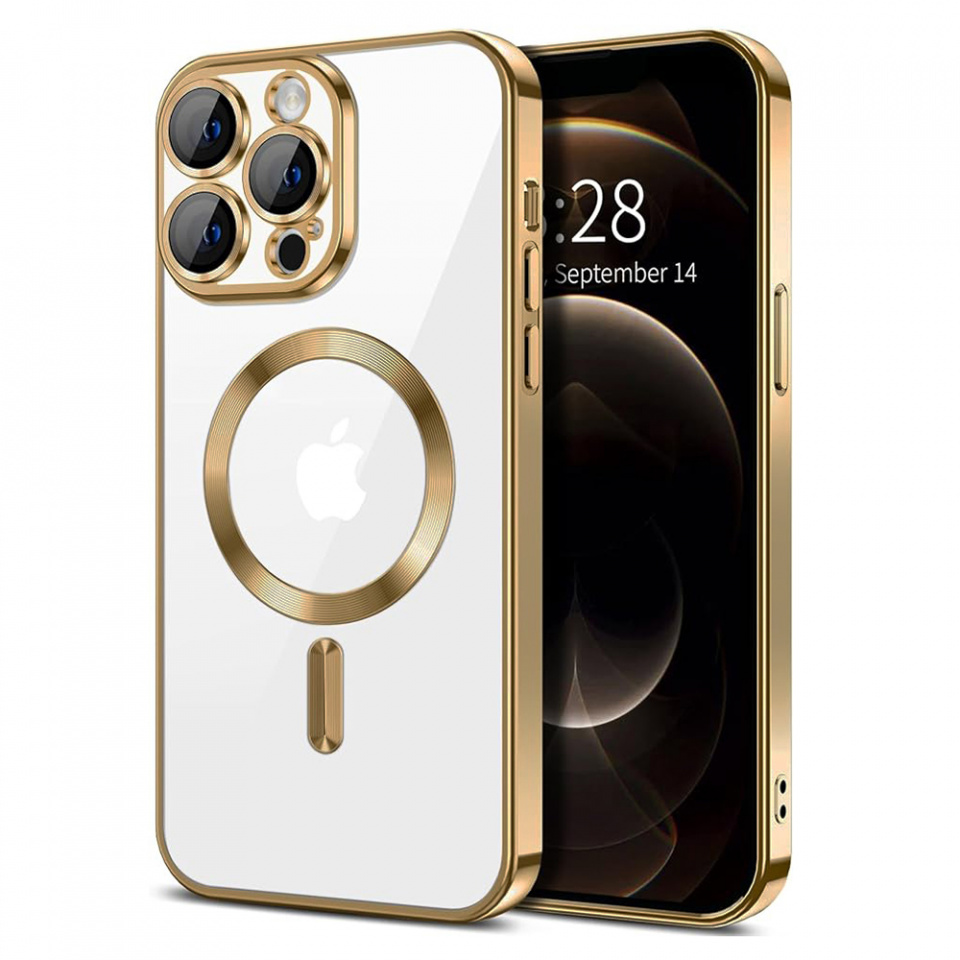 Husa pentru iPhone 12 Pro cu Magsafe integrat, SKYDDAR Luxury Shield - Auriu