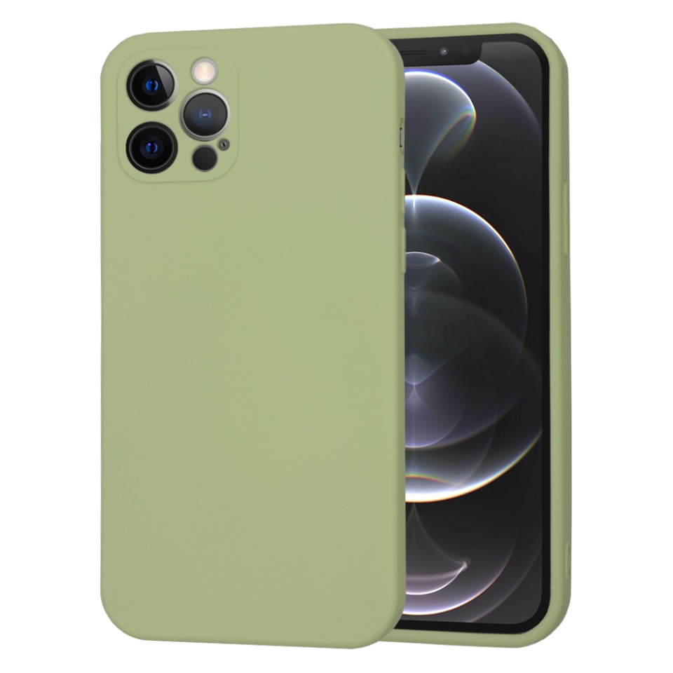 Husa pentru iPhone 12 Pro din Silicon Catifelat, Protectie Premium, Skyddar SoftElegance MagSafe - Verde