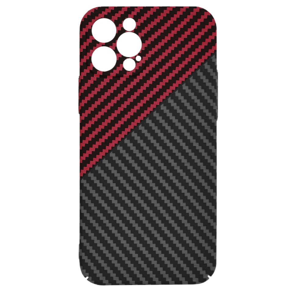 Husa pentru iPhone 12 Pro, Finisaj Premium cu Textura de Carbon, Design Elegant, SKDR CarbonFlex - Rosu inchis - 3 | YEO