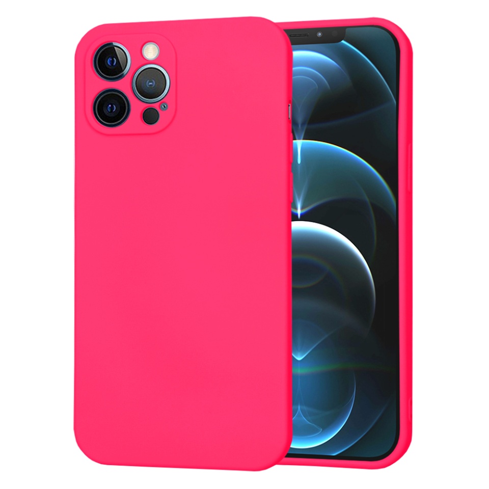 Husa pentru iPhone 12 Pro Max din Silicon Catifelat, Protectie Premium, Skyddar SoftElegance - Fucsia