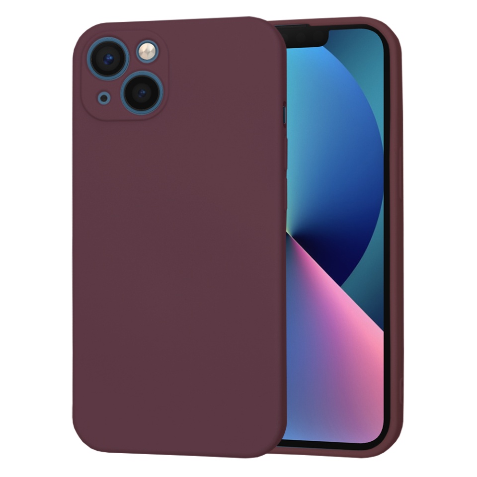 Husa pentru iPhone 13 din Silicon Catifelat, Protectie Premium, Skyddar SoftElegance MagSafe - Bordo