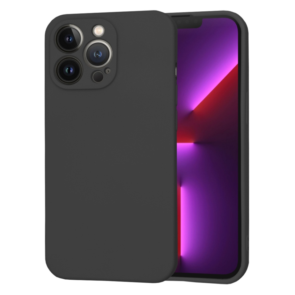 Husa pentru iPhone 13 Pro din Silicon Catifelat, Protectie Premium, Skyddar SoftElegance - Negru