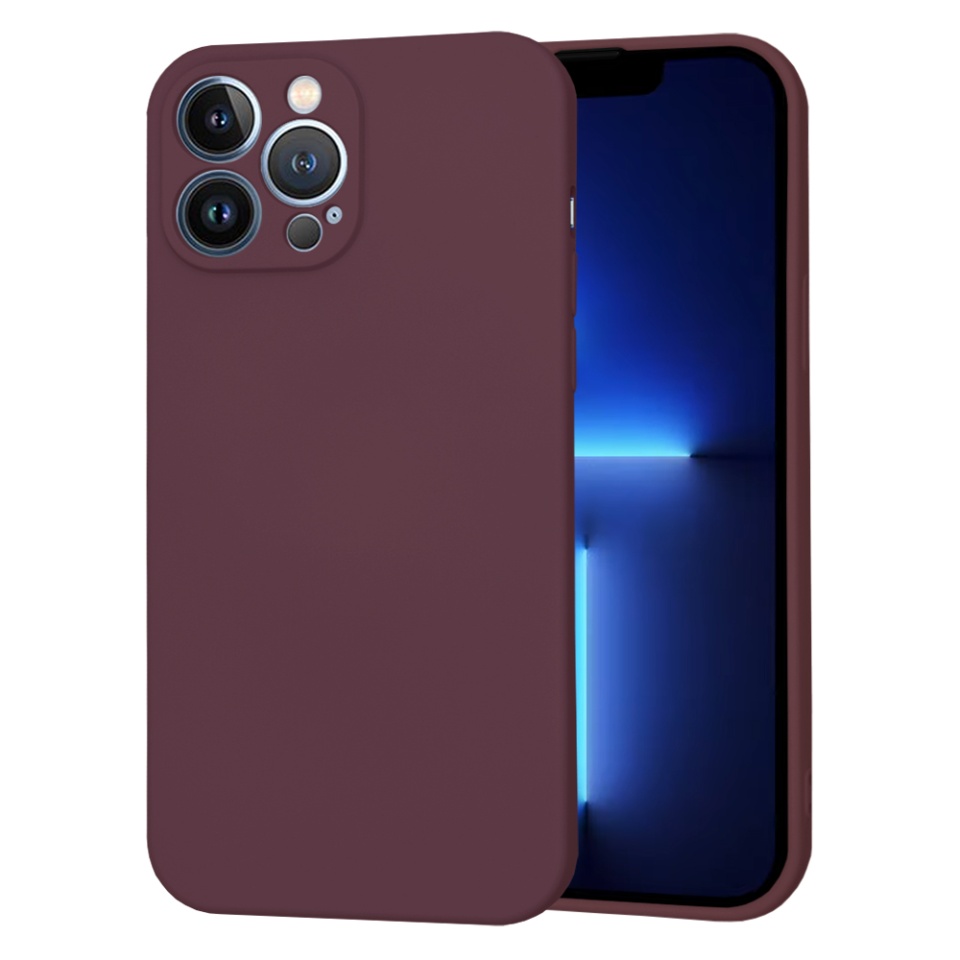 Husa pentru iPhone 13 Pro Max din Silicon Catifelat, Protectie Premium, Skyddar SoftElegance MagSafe - Bordo