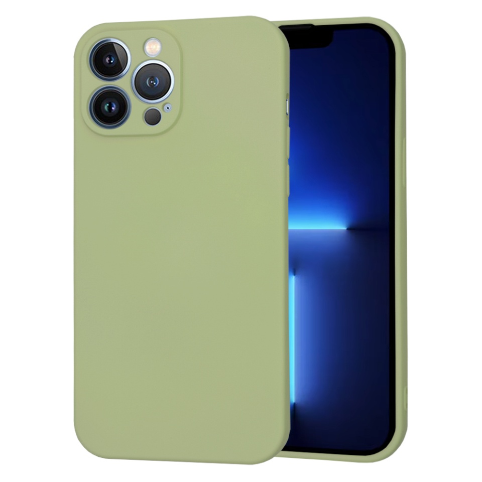 Husa pentru iPhone 13 Pro Max din Silicon Catifelat, Protectie Premium, Skyddar SoftElegance MagSafe - Verde