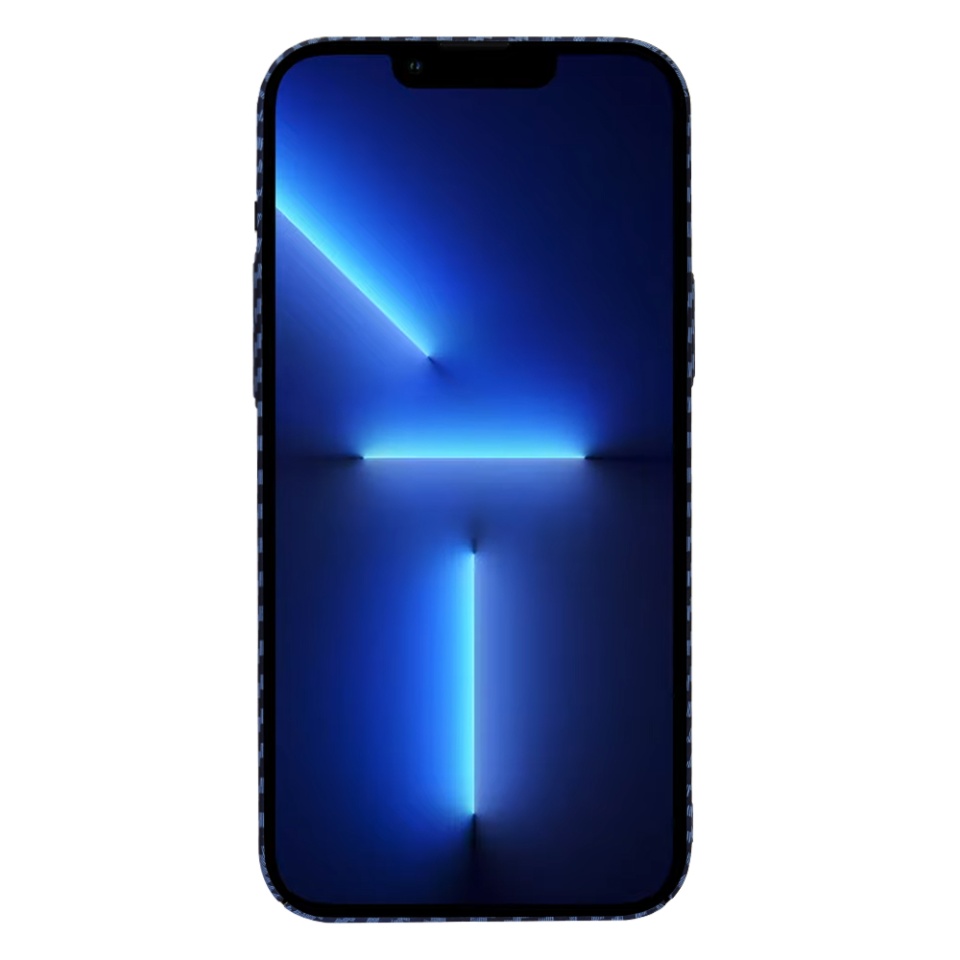 Husa pentru iPhone 13 Pro Max, Finisaj Premium cu Textura de Carbon, Design Elegant, SKDR CarbonFlex - Cyan - 1 | YEO